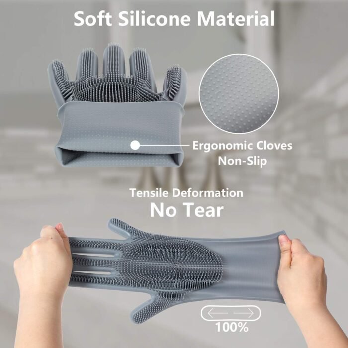 Pet Grooming Gloves - Gentle Dog Bathing Shampoo Brush - Massage Mitt with Enhanced Five Finger Design - Efficient Deshedding Glove for Dogs, Cats, Rabbits and Horses - 1 Pack - Image 3