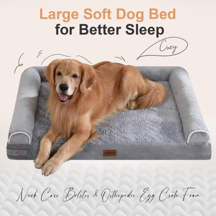 Large Dog Bed Orthopedic Washable: Beds Bolster XL Bed Large Big Dogs Memory Foam Couch Sofa Waterproof with Removable Cover - Image 3