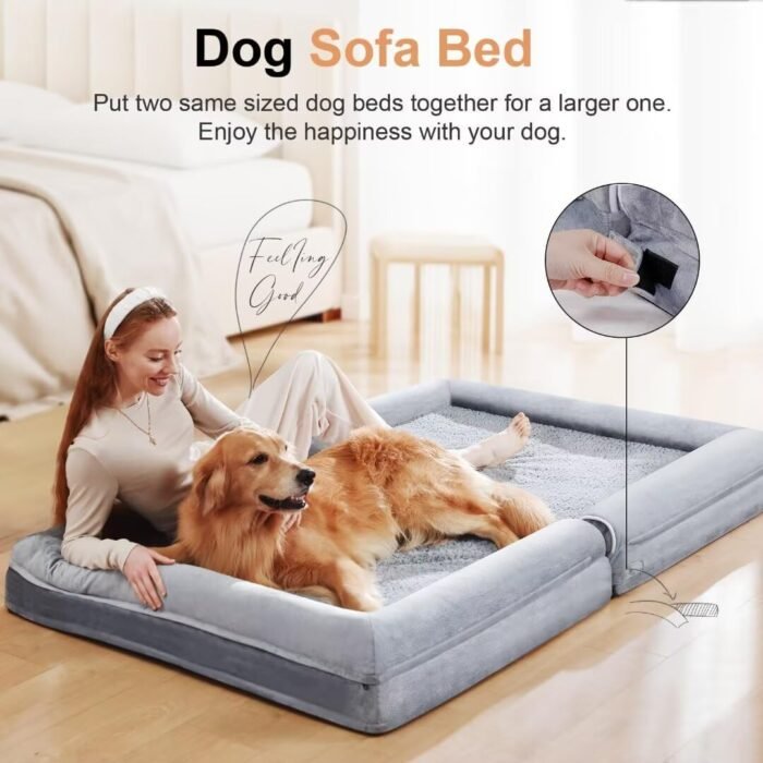 Large Dog Bed Orthopedic Washable: Beds Bolster XL Bed Large Big Dogs Memory Foam Couch Sofa Waterproof with Removable Cover - Image 4