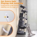 Yaheetech 62.5inches Cat Tree Cat Tower Cat Condo with Platform & Hammock, Scratching Posts for Kittens Pet Play House with Plush Perch for Indoor Activity Relaxing, Dark Gray - Image 6