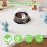 50 Pack Desk Pet Containers,Individual Desk Pet Domes For Habitat,Plastic with Lids,Dustproof and Waterproof,Black - Image 4