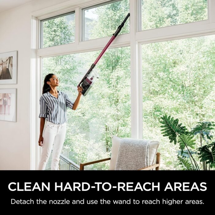 Shark Cordless Vacuum Cleaner, HEPA Filter, Lightweight, Portable, Rechargeable, Pet Hair Pickup, Removable Handheld, Crevice, Upholstery & Dusting Brush Included, 40-min runtime, Red, IZ362H - Image 4