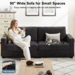 90" Modern Sofa Couches for Living Room, 3 Seater Sofa Tool-Free Setup, Comfy Chenille Couches with Extra Large Seat Width & Depth, Removable Cover, Oversized Loveseat for Small Space, Apartment - Image 4