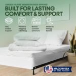 Greaton, Unassembled Queen Box Spring for Queen Bed – 8-Inch Wood Box Spring Only – Amish Made in USA – Quiet Noise-Free Replacement Mattress Foundation – Packed Flat, Easy Assembly (White) - Image 4