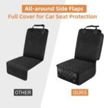 PETICON Waterproof Front Seat Car Cover 2 Pack, Full Protection Dog Car Seat Cover with Side Flaps, Nonslip Scratchproof Captain Chair Seat Cover Fits for Cars, Trucks, SUVs, Jeep, Black - Image 5