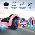 Electric Scooter for Kids, 6.5" Two-Wheel Self Balancing Electric Scooter Bluetooth (Pink) - Image 4