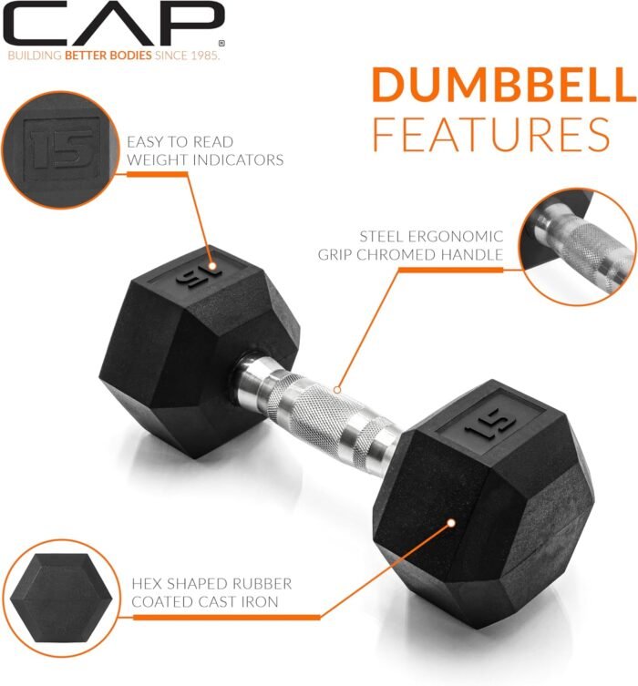 CAP Barbell Coated Hex Dumbbell Weight | Multiple Options - Image 4