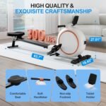 Rowing Machine, Magnetic Rowing Machines for Home with 300lb Weight Capacity, 32-Levels Quiet Adjustable Resistance, Compact Rower Machine with Tablet Holder, Bluetooth&App Compatible - Image 3