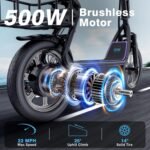 VOLPAM Electric Scooter Adults, Foldable E-Scooter for Adults, 500W Motor, 22 MPH Speed, 27 Mile Range, 14" Tires, Electric Kick Scooter with Seat, Dual/Braking System - Image 3