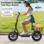 VOLPAM Electric Scooter Adults, Foldable E-Scooter for Adults, 500W Motor, 22 MPH Speed, 27 Mile Range, 14" Tires, Electric Kick Scooter with Seat, Dual/Braking System - Image 4