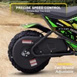 KOOZ 24V 250W Electric Dirt Bike - High Performance Kids Electric Motorcycle with 2-Speed Modes Up to 10 MPH & 7.5 Miles Long-Range, 12/13" Fat Tire Dual Disc Brakes Gift for Kids 3-7, Green - Image 5