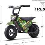 KOOZ 24V 250W Electric Dirt Bike - High Performance Kids Electric Motorcycle with 2-Speed Modes Up to 10 MPH & 7.5 Miles Long-Range, 12/13" Fat Tire Dual Disc Brakes Gift for Kids 3-7, Green - Image 7