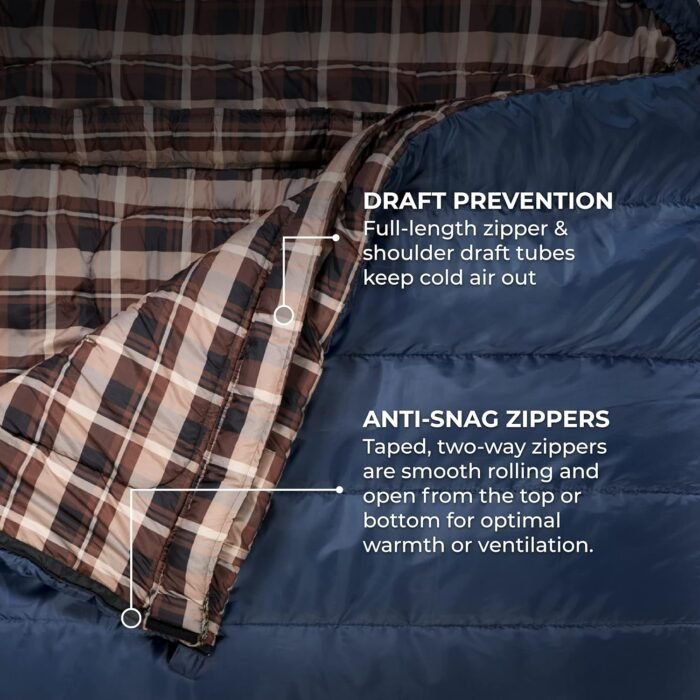 Teton Mammoth Queen Size Double Sleeping Bag- A Warm Bag The Whole Family can Enjoy – Great for Camping, Hunting and Base Camp. Compression Sack Included - Image 6