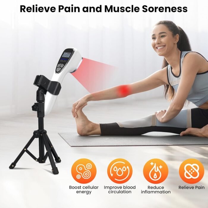 Cold Laser Therapy Device for Human & Pets–Handheld Red Light Therapy Devices with Stand, 6x808 nm + 12x650 nm, PW Pulsed Mode, Gentle Low-Level Laser Therapy for Pain Relief Muscle Recovery - Image 3