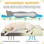 KSIIA Orthopedic Dog Bed Dog Crate Bed Waterproof for Large Dogs Deluxe Plush Washable Pet Mat with Egg Crate Foam & Removable Cover, 35 x 22 Inch, Gray - Image 3