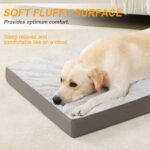 KSIIA Orthopedic Dog Bed Dog Crate Bed Waterproof for Large Dogs Deluxe Plush Washable Pet Mat with Egg Crate Foam & Removable Cover, 35 x 22 Inch, Gray - Image 4