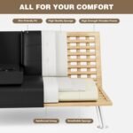 Homall Futon Sofa Bed, Leather Futon Couch with Removable Armrests, Adjustable Recliner Sleeper Sofa Bed with Dual Cup Holders for Living Room, Apartment, Office (Black) - Image 4