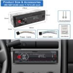 UNITOPSCI Single Din Car Stereo Bluetooth 5.0 Multimedia Audio Receiver, Push to Talk Assistant, Hands-Free Call Voice Control, MP3/FM/AUX in/USB/TF Input APP Control LCD Digital Display - Image 6