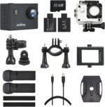 Action Camera FHD 1080P with 32GB Card, 98FT/30M Underwater Waterproof Camera with 2 Rechargeable Batteries, Wide Angle Sports Camera with Accessories Kit Suitable for Helmet, Bicycle, etc. - Image 3