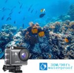 Action Camera FHD 1080P with 32GB Card, 98FT/30M Underwater Waterproof Camera with 2 Rechargeable Batteries, Wide Angle Sports Camera with Accessories Kit Suitable for Helmet, Bicycle, etc. - Image 5