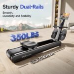 Rowing Machines for Home, Magnetic Row Machine Foldable, 16 Levels Quiet Resistance Rowing Machine with Dual Slide Rail, Folding Indoor Rowers Compact with Max 350lb Weight Capacity - Image 4