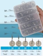 Beoccudo Fishing Swivels Snap Swivels 210pcs Barrel Swivels with Snaps, Fishing Swivels Saltwater Freshwater Snap Connector - Image 3