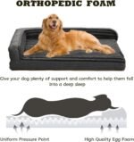 Orthopedic Dog Beds for Large, Medium Dogs, Waterproof Egg Foam Dog Sofa Bed with L Bolster Sides, Washable Large Pet Bed with Removable Cover & Non-Slip Bottom, 36 x 23 inch, Gray - Image 3
