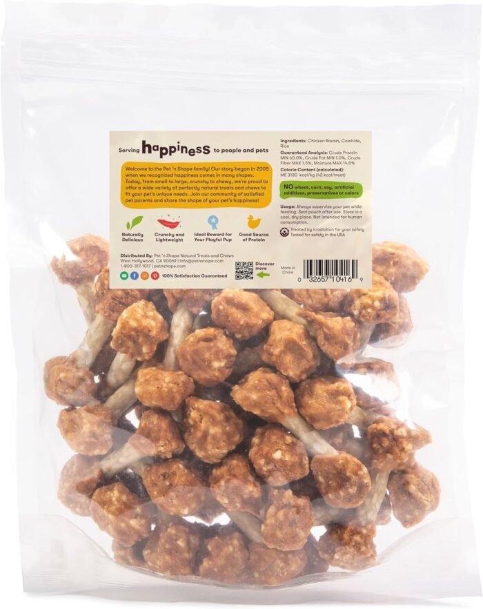 Pet 'n Shape Chik 'n Rice Dumbbells - Natural Dog Treats, Chicken, 1 Pound - Image 3