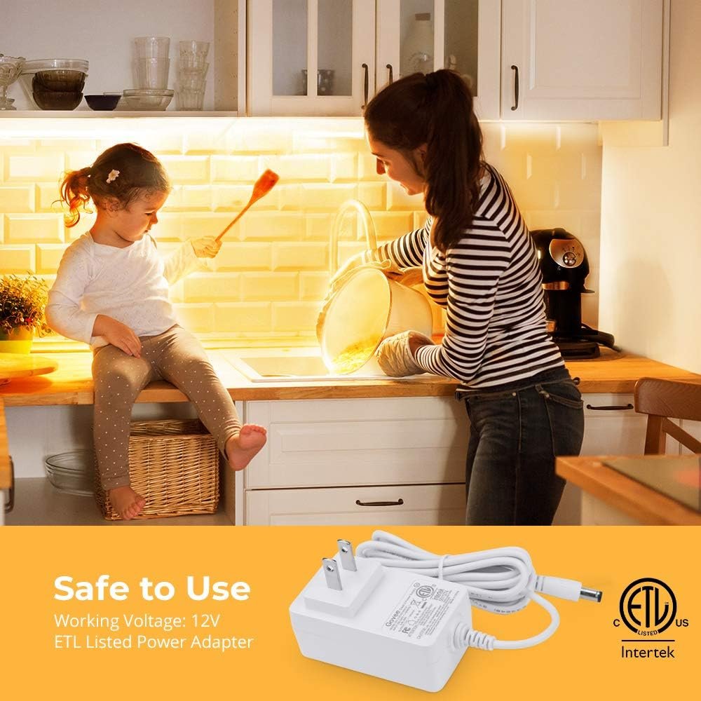 Govee Warm White LED Strip Lights, Bright 300 LEDs, 3000K Dimmable Light Strip 16.4ft with Control Box, LED Lights for Bedroom, Kitchen Cabinets, Living Room, ETL Listed Adapter Included - Image 4