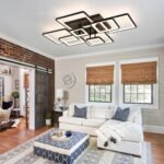 Modern LED Ceiling Light, Dimmable LED Chandelier Black Flush Mount Ceiling Lights, Remote Control Acrylic Ring Ceiling Lamp Fixture for Living Room Dining Room Bedroom, 8H-FANG-BL-04 - Image 4