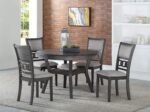 New Classic Furniture Gia 5-Piece Round Dining Set with 1 Dining Table and 4 Chairs, 47-Inch, Gray - Image 3