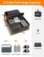 Car Roof Carrier Bag, 21 Cubic Feet Waterproof 840D Rooftop Cargo Carrier Bag for All Top of Vehicle, Includes Topper Anti-Slip Mat, Reinforced Straps, 6 Door Hooks - Image 4