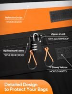 Car Roof Carrier Bag, 21 Cubic Feet Waterproof 840D Rooftop Cargo Carrier Bag for All Top of Vehicle, Includes Topper Anti-Slip Mat, Reinforced Straps, 6 Door Hooks - Image 5