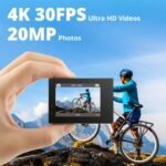 AKASO Brave 4 Action Camera 4K 30fps Ultra HD WiFi Sport Cameras with 170° FOV, Image Stabilization, 131FT Waterproof Underwater Camera with 2x1050mAh Batteries, Bicycle Accessories Kit - Image 3
