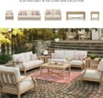 Signature Design by Ashley Clare View Coastal Outdoor Eucalyptus Patio Loveseat – Cushioned with Nuvella Fabric, 5-Step Protective Finish, Beige - Image 6