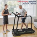 Redliro Walking Treadmill with Long Handrail for Balance, Recovery Fitness Exercise Machine Foldable for Home use with Holder for Phone & Cup,LCD Display, 300 lbs Capacity - Image 9