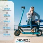 Hover-1 Journey Electric Scooter 14MPH, 16 Mile Range, 5HR Charge, LCD Display, 8.5 Inch High-Grip Tires, 220LB Max Weight, Cert. & Tested - Safe for Kids, Teens, Adults - Image 3