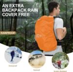Hiking Backpack, Waterproof Hiking Daypack with 3L Water Bladder and Rain Cover, Lightweight Travel Camping Backpack for Men Women (Khaki) - Image 6