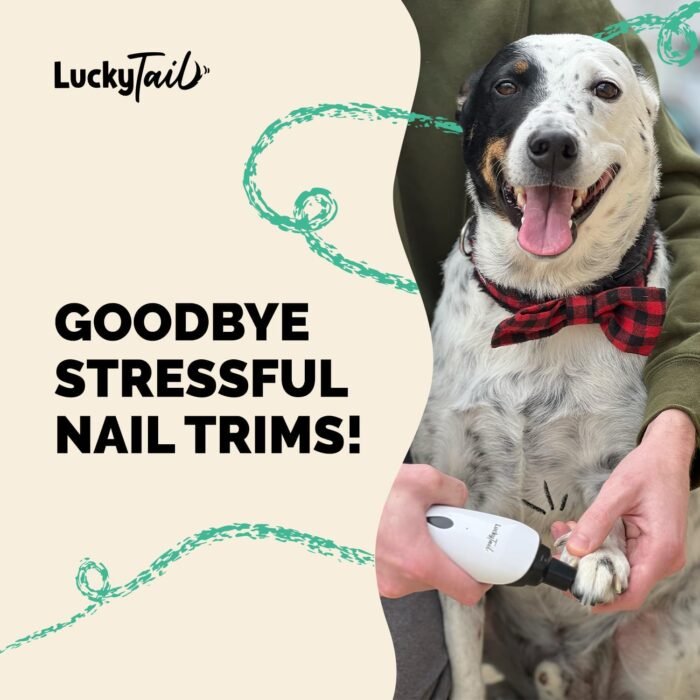 LuckyTail Pet Nail Grinder for Dogs and Cats - Super Quiet and Low Vibration Electric Dog Nail Grinder with 2 LED Lights - USB Rechargeable and Cordless - 2 Speeds - Small to Large Pets - Image 9