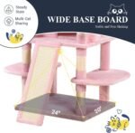 Allewie 68 Inches Cat Tree/House and Towers for Big Feline/Scratching Post/Multi-Level Large Kitty Climbing Tree with Condo/Pink - Image 5