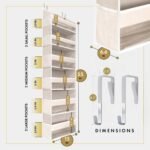 HOMELUX THEORY 1 PC Heavy Duty Over the Door Organizer 55x14x6.7, 6 Large Front & 12 Side Pockets, Hanging Storage Closet Door Organizer for Bedroom, Bathroom and Baby Nursery Storage (Ivory) - Image 3