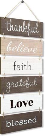 Hanging Wall Decor Sign - Vertical Wall Art Decorations, Rustic Home Farmhouse Decor Living Room, Bedroom, and Bathroom, Rustic Decorations for Home - Image 3