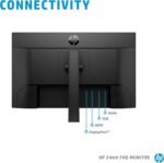 HP 24mh FHD Computer Monitor with 23.8-Inch IPS Display (1080p) - Built-In Speakers and VESA Mounting - Height/Tilt Adjustment for Ergonomic Viewing - HDMI and DisplayPort - (1D0J9AA#ABA) - Image 4