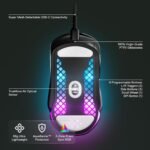 SteelSeries Aerox 5 - Holey RGB Gaming Mouse - Ultra-lightweight Water Resistant Design - 18K DPI TrueMove Air Optical Sensor - Image 4