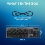 Logitech G915 X Wired Mechanical Gaming Keyboard, Double-Shot PBT Keycaps, Fully Programmable Keys, RGB Backlit Mac/PC Gaming Keyboards, Aluminum Finish, GL Linear Switches, Black - Image 6