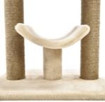 Amazon Basics Multi- Platform Cat Tree with Scratching Post for Indoor Cats up to 25lbs, 18 x 14 x 22 Inches, Beige - Image 4