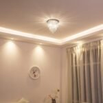 Mini Chandelier, Crystal Chandelier Lighting, 2 Lights, Flush Mount Ceiling Light, H10.4'' x W8.66'' Modern Chandelier Lighting Fixture for Bedroom, Hallway, Bar, Kitchen, Bathroom - Image 4