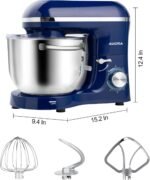 Aucma Stand Mixer,6.5-QT 660W 6-Speed Tilt-Head Food Mixer, Kitchen Electric Mixer with Dough Hook, Wire Whip & Beater (6.5QT, Royal Blue) - Image 6