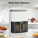 OLIXIS Air Fryer 6 Quart with Window Square Air Fryer 12-in-1 Air Fry, Roast, Reheat, Dehydrate, Bake, Steam, Fries, Custard, Chicken, Wings, Sea Food, Vegetabels,400F Beige - Image 4