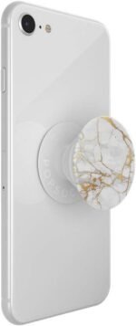 ​​​​PopSockets Phone Grip with Expanding Kickstand, Adhesive Grip - Gold Lutz Marble - Image 3